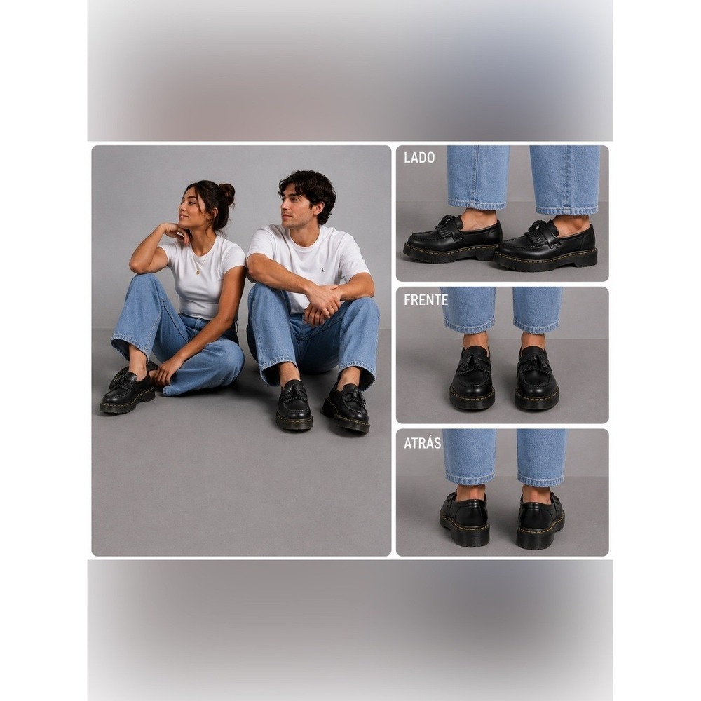 Dr. Martens Black Tassel Loafers Unisex Men's 8 Women's 9 NWT